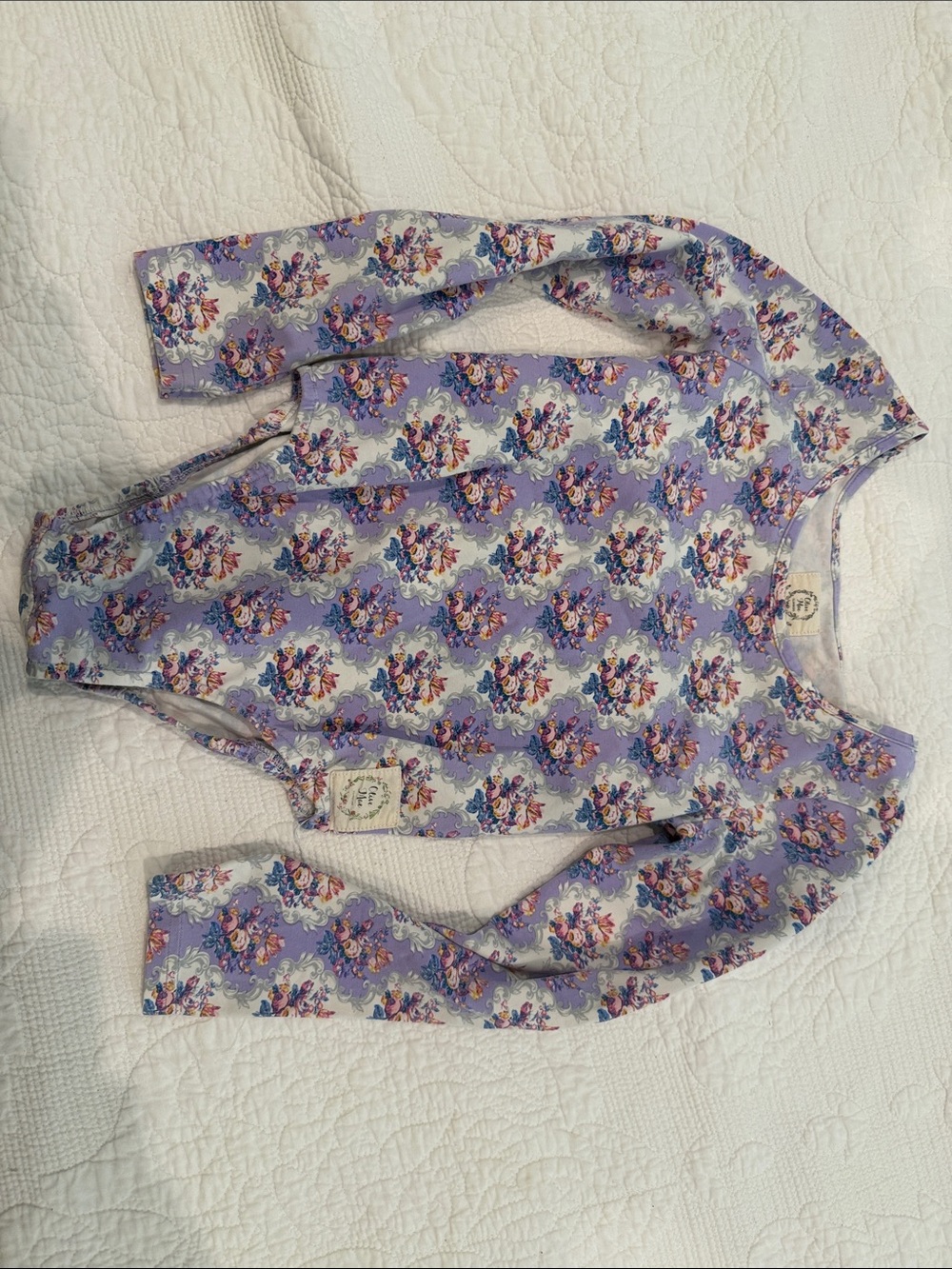 Floral Lavender Long Sleeve Bodysuit/Leotard